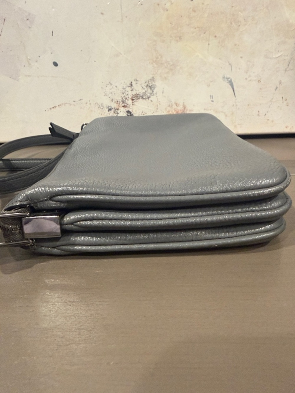 Kate Spade Grey Crossbody Mulberry Street Madelyne Grey Leather Bag EUC - Picture 5 of 9